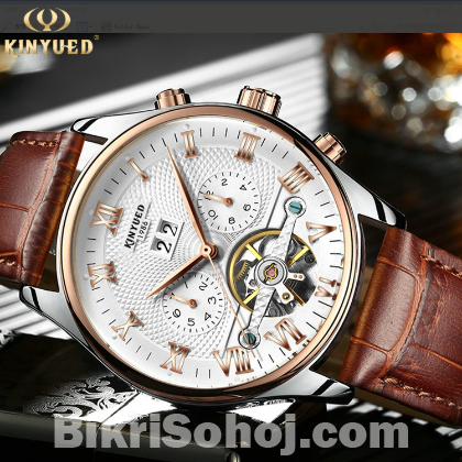 KINYUED J012 mechanical watch skeleton flying tourbillon